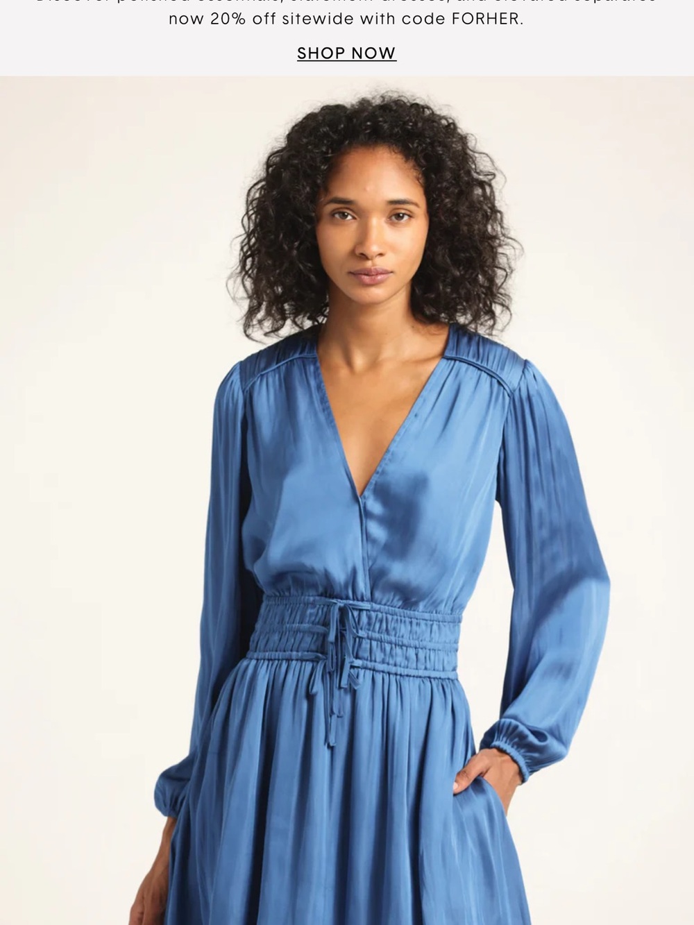 Derek Lam Cerulean V-Neck Mini Dress
